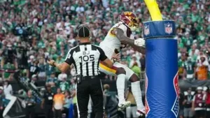 Washington Commanders wide receiver Stefon Diggs is facing an NFL fine after jumping