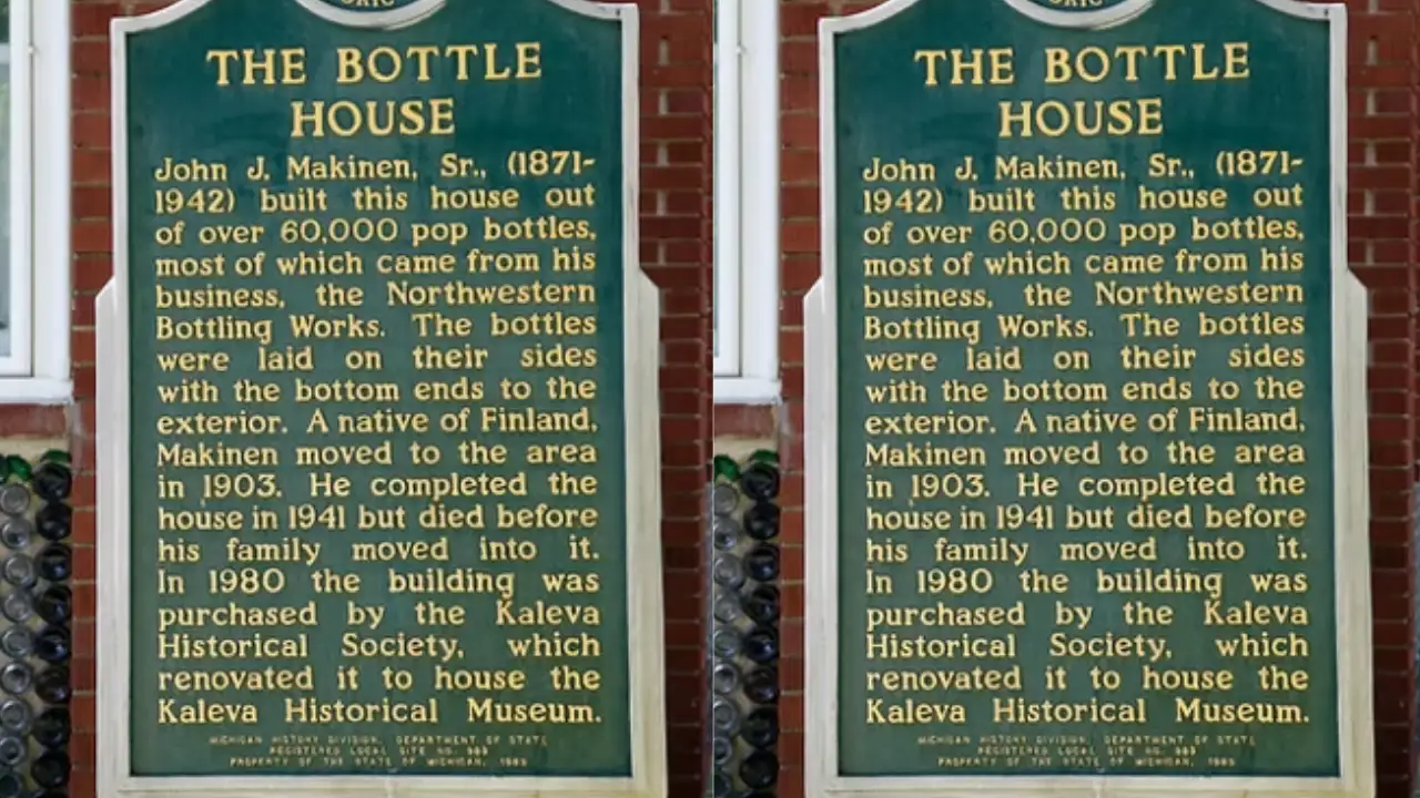 In 1941, Michigan bottler John Makinen built a house from 60,000 chipped and flawed bottles