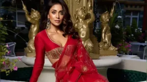 Shriya Saran made the classic red saree more romantic by combining its distinct draping grace