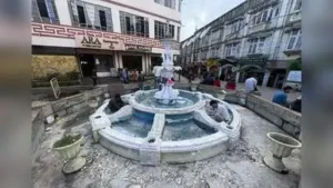 Darjeeling : After remaining clogged and non-functional for months, the 141-year-old fountain