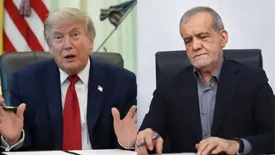 US president Donald Trump and Iranian president Masoud Pezeshkian