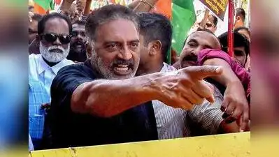 Actor Prakash Raj speaks during a protest over alleged irregularities in the Special Intensive