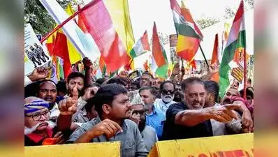 Actor Prakash Raj speaks during a protest over alleged irregularities in the Special Intensive
