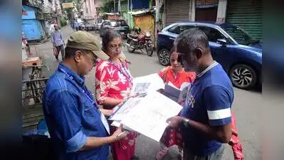 Census officials at a north Kolkata locality