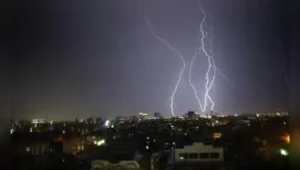 Two people were killed in lightning strikes during a sudden storm in Jalpaiguri district