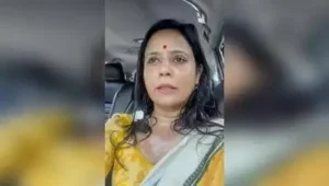 Tehatta: Eggs were thrown at Trinamool Krishnanagar MP Mahua Moitra in Tehatta on Wednesday