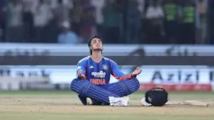 Abhishek smashed 11 sixes and nine fours during his 108-run whirlwind knock off just 34 balls