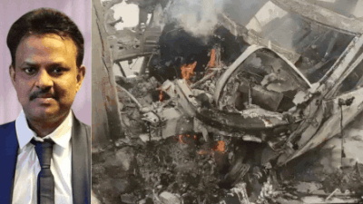 Neurosurgeon from Khammam, died when his car collided with a road divider and caught fire