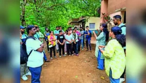35 deaf participants took a nature walk through Nanmangalam forest recently