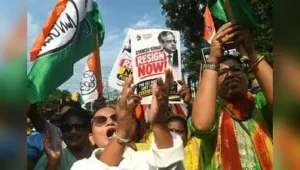 The protest rally by TMC’s Mamata faction on Tuesday