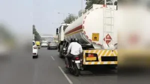 Chennai: A 47-year-old woman riding pillion on her husband’s motorcycle was run over by a water