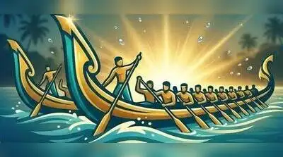 Aroma Chundan, rowed by Aroma Boat Club from Paravur, Kollam, won the eighth race in the sixth