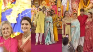 Kajol, Nysa Devgan, Jaya Bachchan turn heads in stunning ethnic looks at North Bombay Sarbojanin