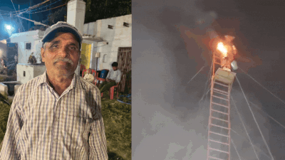 At 69, Ram Prasad Tiwari, a stuntman, continues to perform a daring stunt during Ramleela
