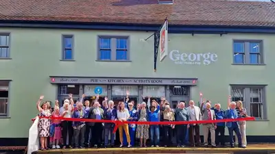 A 500-year-old Suffolk pub was partly destroyed by fire in 2013; 450 community shareholders helped
