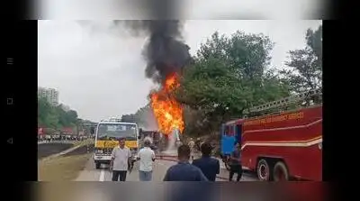 District fire officer KV Manjunath said they were yet to ascertain what chemical was the tanker