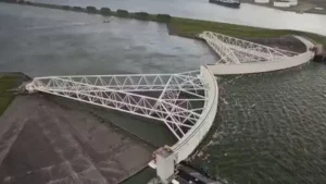 The Netherlands built two 210-metre gates to hold back the North Sea; they can close automatically