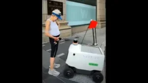 Retired professor has been arrested for blocking a delivery robot in Philadelphia