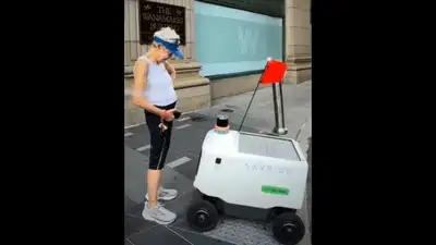 Retired professor has been arrested for blocking a delivery robot in Philadelphia