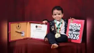 Pradhya Y Kulal with her India Book of Records 2026 certificate — Record feat