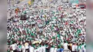 From brooms to cane, farmers show protest still has bite
