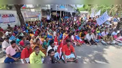 Around 3,000 sanitation and municipal workers in Madurai launched an indefinite strike
