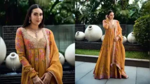 Everyone usually defaults to bright reds, deep maroons, or heavy pinks, but Karisma Kapoor just