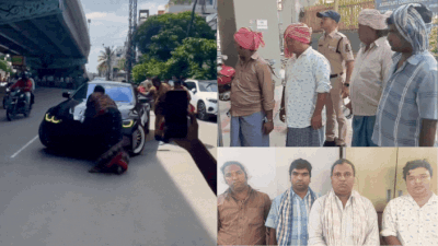 Four men who had extorted money from a BMW car owner while posing as transgender persons were