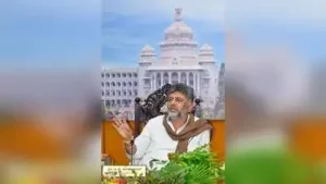 Chief minister DK Shivakumar at the meeting with Bengaluru MLAs on Tuesday
