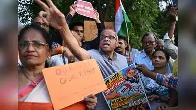 Organised by the newly formed People Against SIR alliance, the protest was titled ‘Demanding