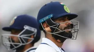 Virat Kohli and Ajinkya Rahane wait to go out to bat on Day 3 of the ICC WTC Final