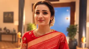 Trisha Krishnan's crimson saree is serving goddess energy this Maha Ashtami — Durga Puja 2026