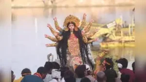 Over 2100 idols of goddess Durga were immersed across Prayagraj in two days of immersion