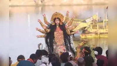 Over 2100 idols of goddess Durga were immersed across Prayagraj in two days of immersion
