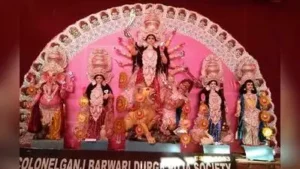 While elaborate gates and theme-based pandals have become a defining feature of Durga Puja
