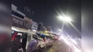 EV hits a divider on PVNR Expressway, triggers a chain-reaction collision