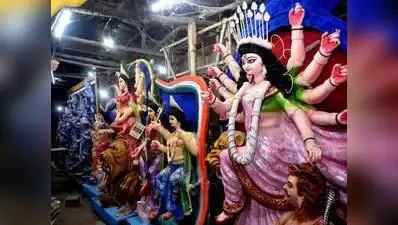Artisans are using natural colours to decorate the goddess idols, so that they can be immersed