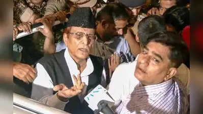 Samajwadi Party leader Azam Khan speaks to the media after walking out of Rampur District Jail