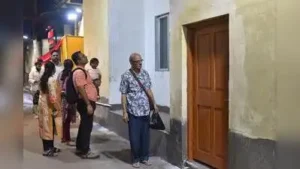 Waiting outside his new home with his sons and their families, Swapan Boral (72) said, “I am