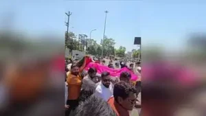 Patil’s supporters also played drums and raised slogans during the procession, according