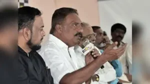 BJP Telangana activists protested at actor-turned-political activist Prakash Raj ’s news