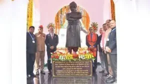 Justice Vikram Nath (left in sitting posture) along with UPPSC chairman Sanjay Srinet and other