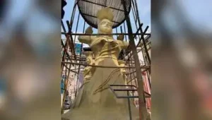 The Parama statue once stood on an traffic island near Science City