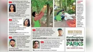 Together, the activities brought volunteers together to care for Bengaluru’s parks