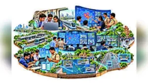 Young volunteers hacked real-world problems on a moving Metro recently Drijesh Patel