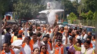 BJP leaders and workers in both States took out marches and burnt effigies of the Congress
