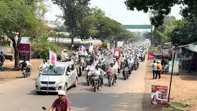Raju Shetti's bike rally for sugarcane price