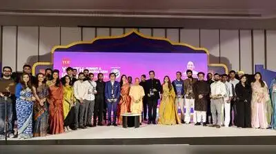 Uttar Pradesh chief minister Yogi Adityanath during the TOI Youth Icon Awards in Lucknow
