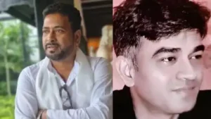 BJP MLA Shankar Ghosh (L) was speaking to Chandranath Rath about upcoming party programmes when