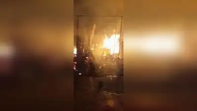 Two furniture shops were completely gutted in a fire near Medchal checkpost in the early hours